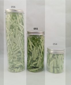 BOCAL PLASTIQUE couvercle alum 280ml 55*120mm 50pcs/ctn P30 02.25 *