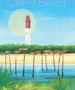 Affiche Cap Ferret – 50x70cm – Fish Art Work