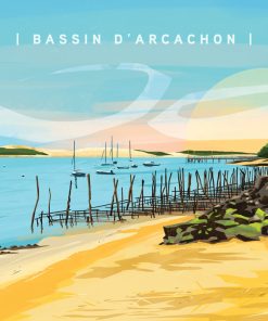 Affiche Bassin d&rsquo;Arcachon – 50x70cm – Fish Art Work