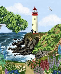 Carte d’art Abby Jacobs « Coastal calling lighthouse »