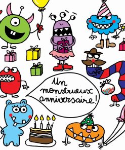 Carte anniversaire Cécile Drevon « Monstrueux anniversaire »