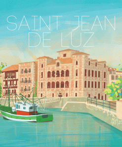 Carte d&rsquo;art Fish Art Work « Saint Jean de Luz port »