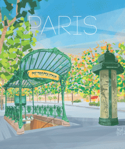 Carte d&rsquo;art Fish Art Work « Paris Métro »