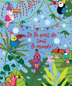 Grande Carte anniversaire Cécile Drevon « Toucans »
