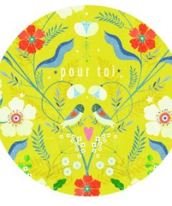 Magnet Rond Bee Brown « Folk bird »
