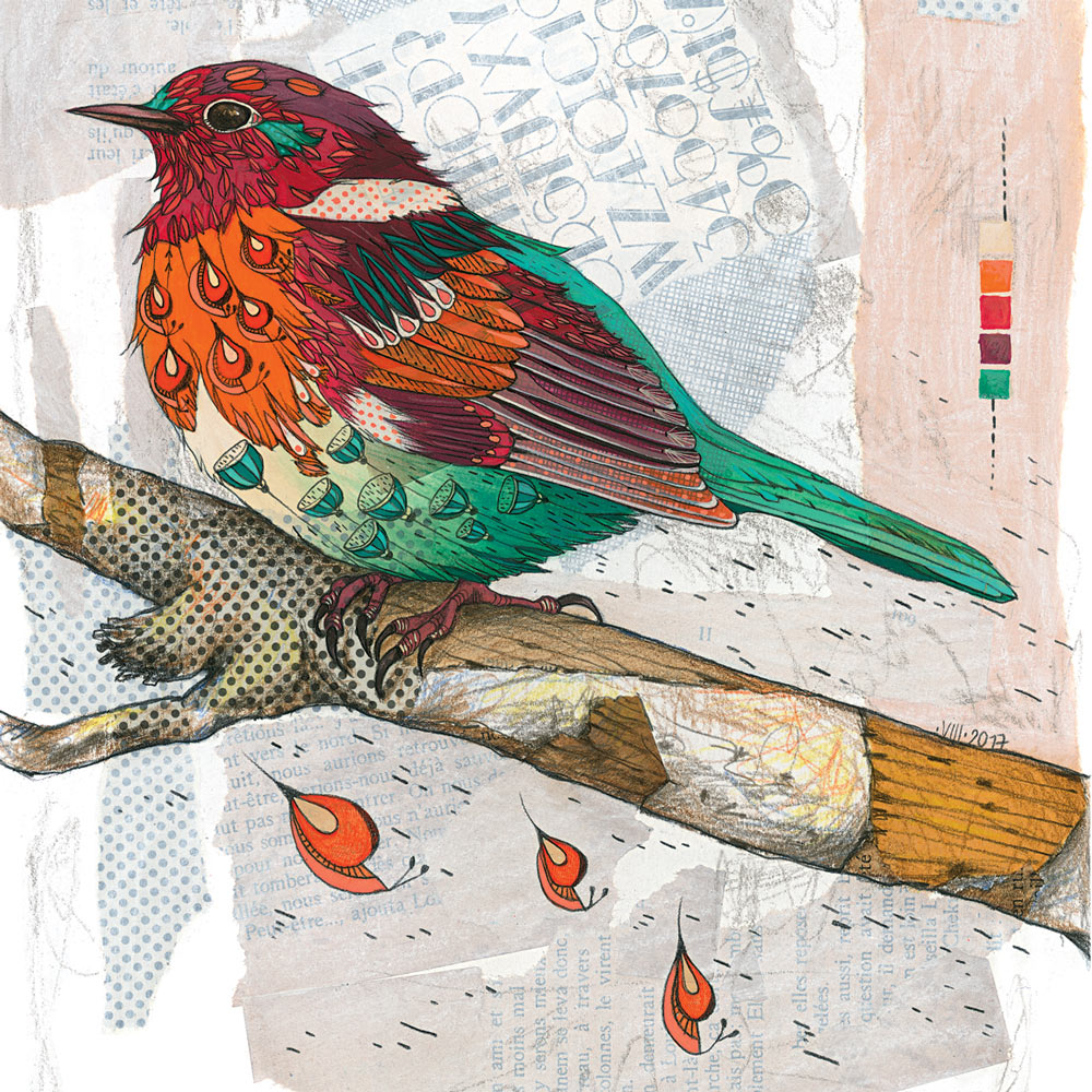 Magnet Manuela Dupont « Le rouge-gorge »