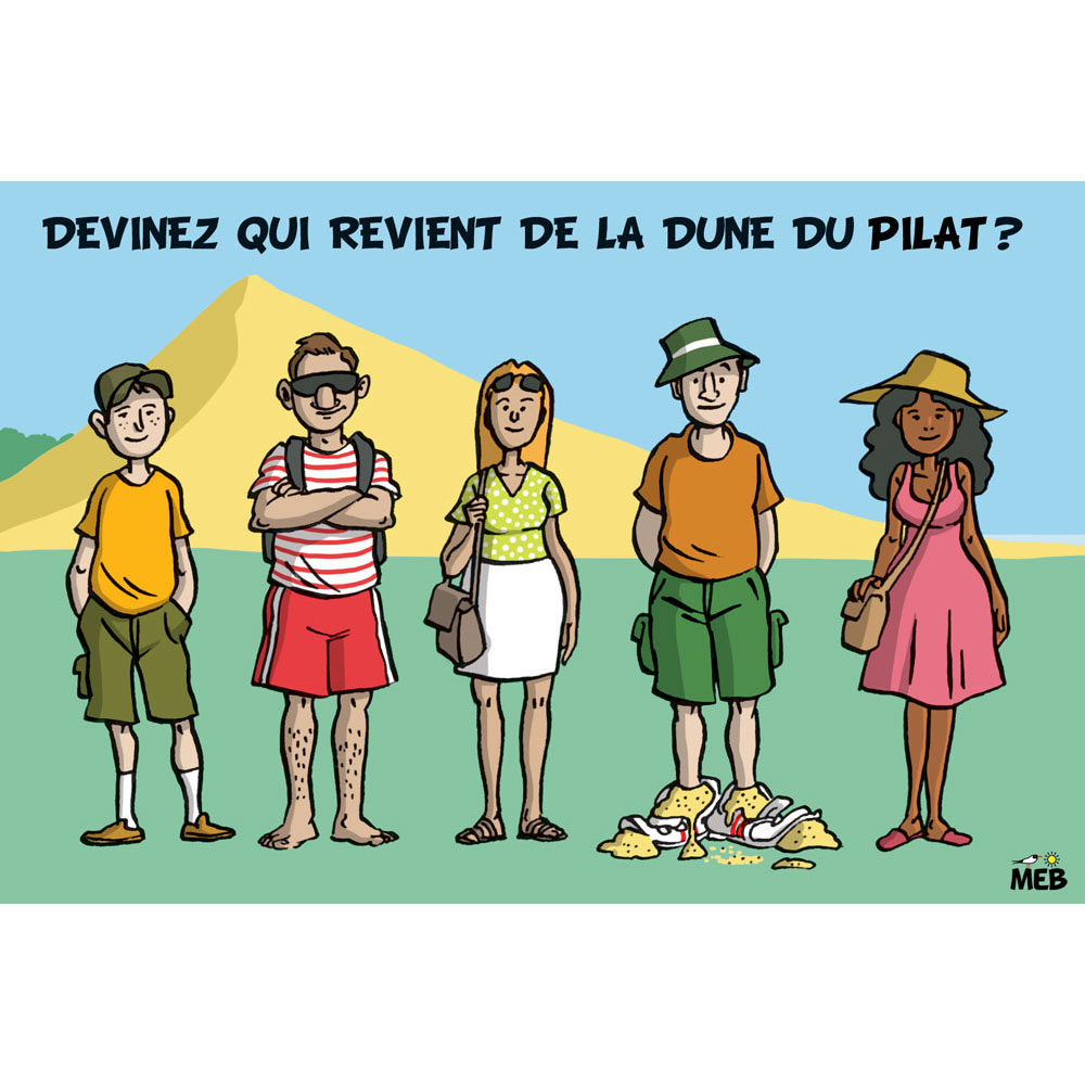 Magnet MEB Matyo Emmel Bast « Devinez qui revient de la dune du Pilat ? »