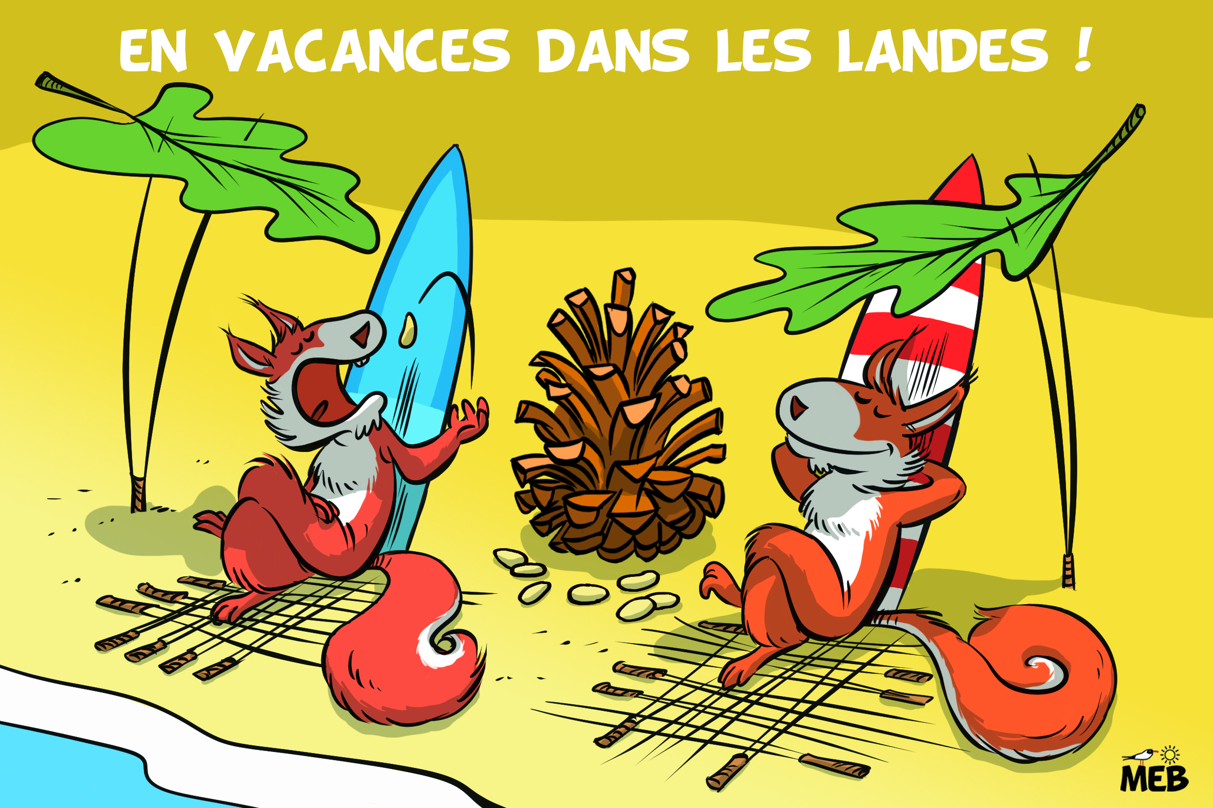 Magnet MEB Matyo Emmel Bast « En vacances dans les Landes »