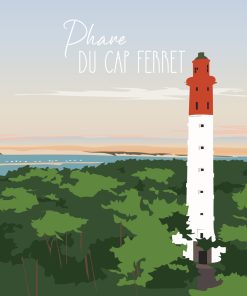 Carte d&rsquo;art Somewhere in a Poster « Phare du Cap Ferret »