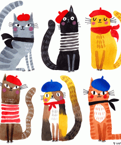 Carte d’art Terry Runyan « French cats »